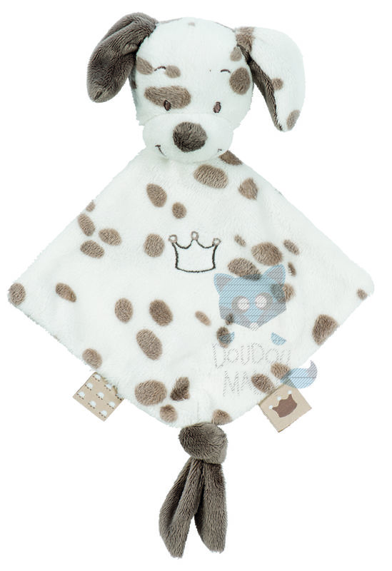  noa, tom & max baby comforter dalmatian white brown crown 